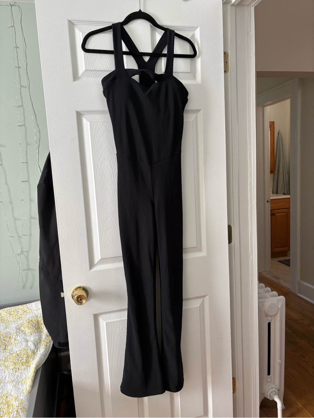 T|S by Thrive Black Cutout Strappy Workout Jumpsuit